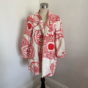 Elevenses Floral Orange/Red and White Jacket
